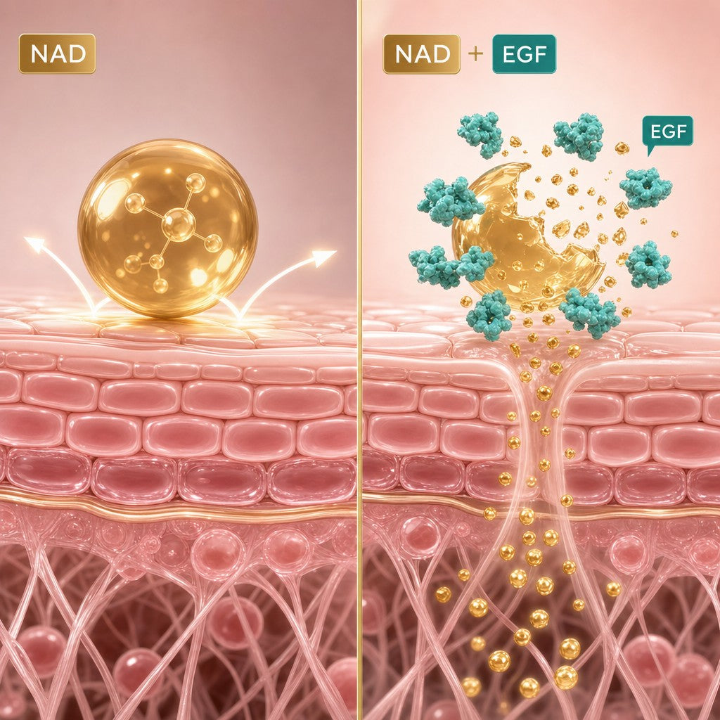 How EGF helps NAD absorb into the skin