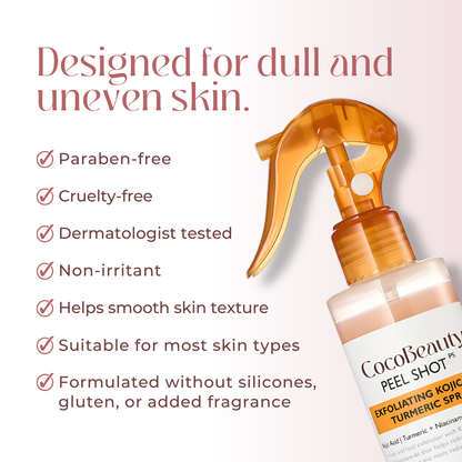 CocoBeauty Peel Shot - Kojic + Turmeric Body Peel Spray