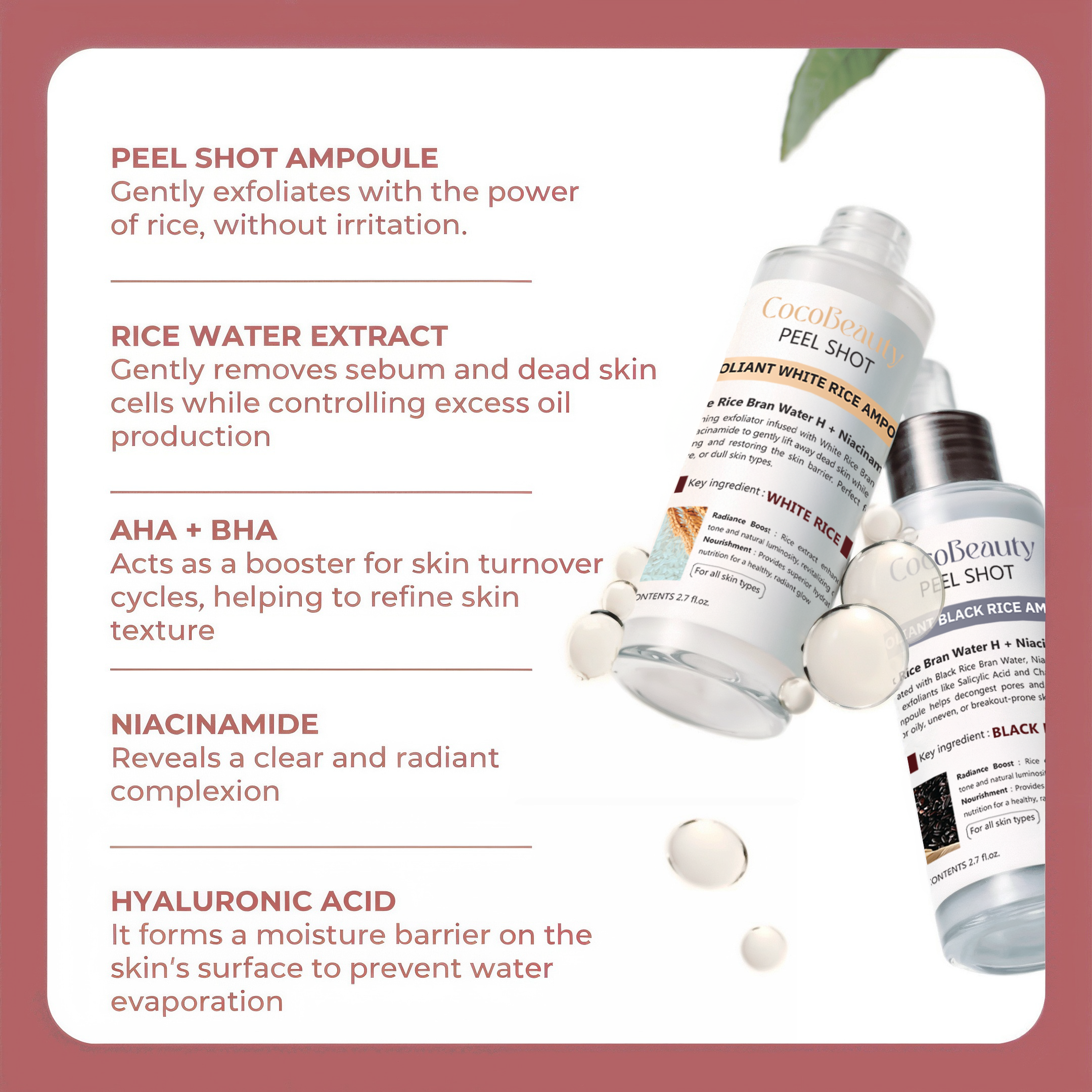 CocoBeauty Peel Shot Glow Rice Ampoule Duo
