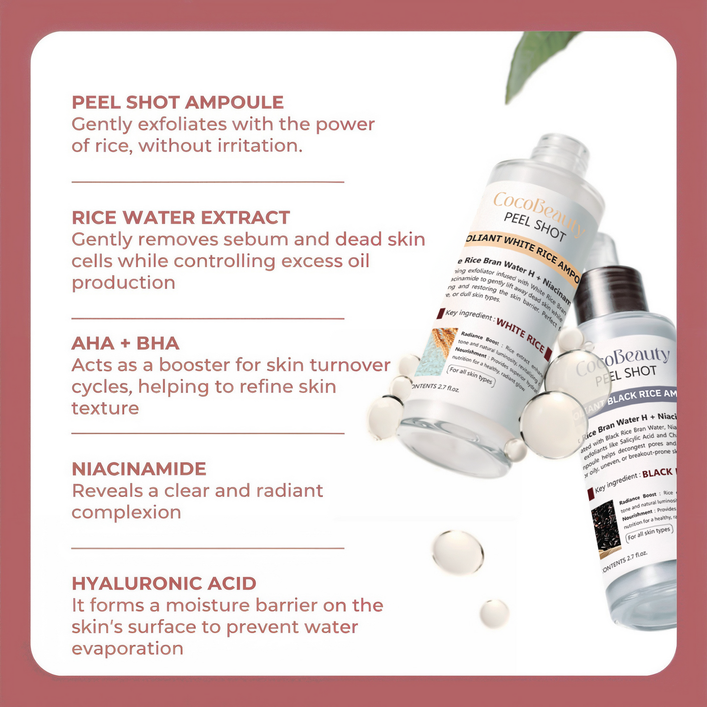 CocoBeauty Peel Shot Glow Rice Bundle