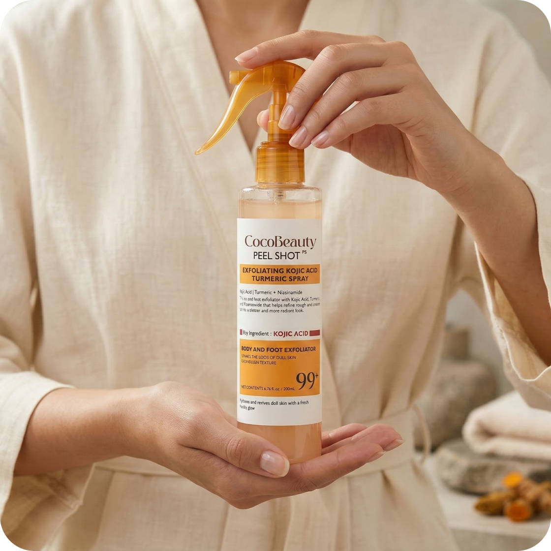 CocoBeauty - Body Peel Spray  with Kojic + Turmeric